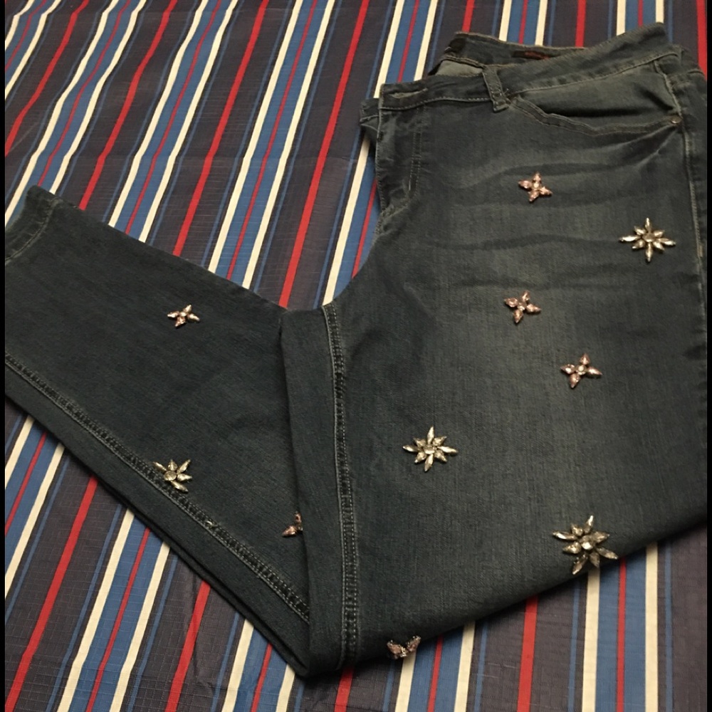 Earl sz 16 jeans with crystal front